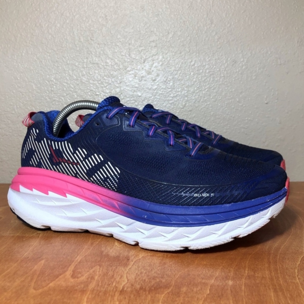Hoka One One Womens 10 Purple Pink Bondi 5 Running Shoes